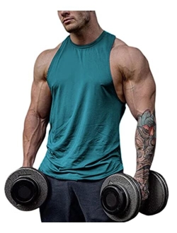 Esobo Men's Cotton Workout Tank Tops Dry Fit Gym Bodybuilding Training Fitness Sleeveless Muscle T Shirts