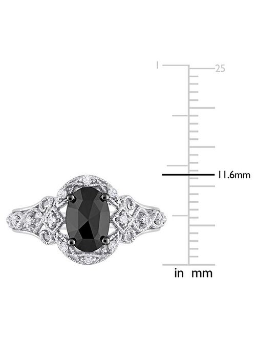 Stella Grace 10k White Gold 1 1/8 Carat T.W. Black & White Diamond Vintage Engagement Ring