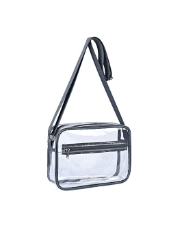 MAY TREE Clear Crossbody Messenger Shoulder Bag Stadium Approved Suitable for Work, Travel, Workout, Concert or Sporting