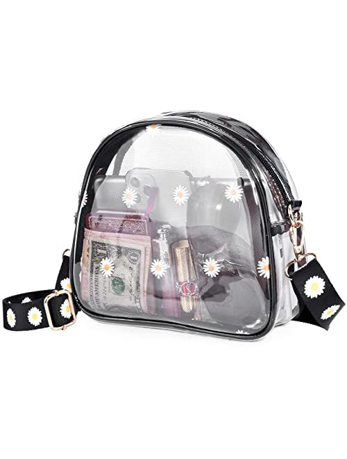 Clear Purse for Women Girls, Filoto Stadium Approved Clear Crossbody Bag, See Through Clear Bag with Adjustable Strap