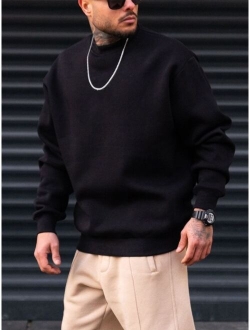 Men Solid Drop Shoulder Sweatshirt