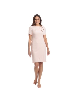 Women's Polished Sheath Dress with Bow Detail Career Office Event Occasion Guest of