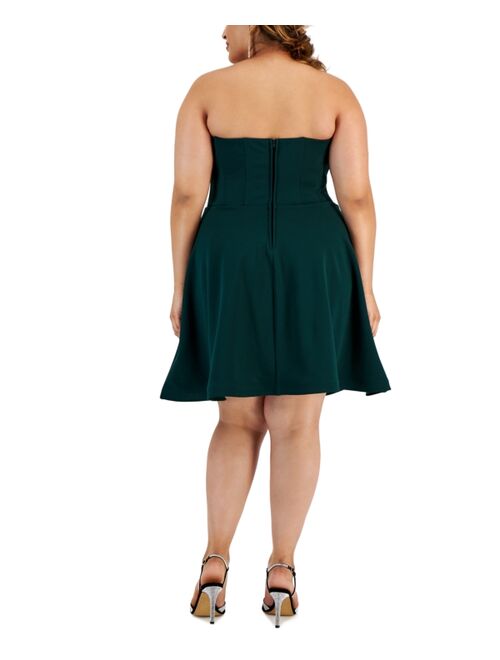 B DARLIN Trendy Plus Size Strapless Bustier Dress