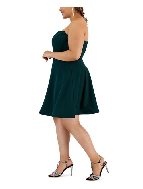 B DARLIN Trendy Plus Size Strapless Bustier Dress