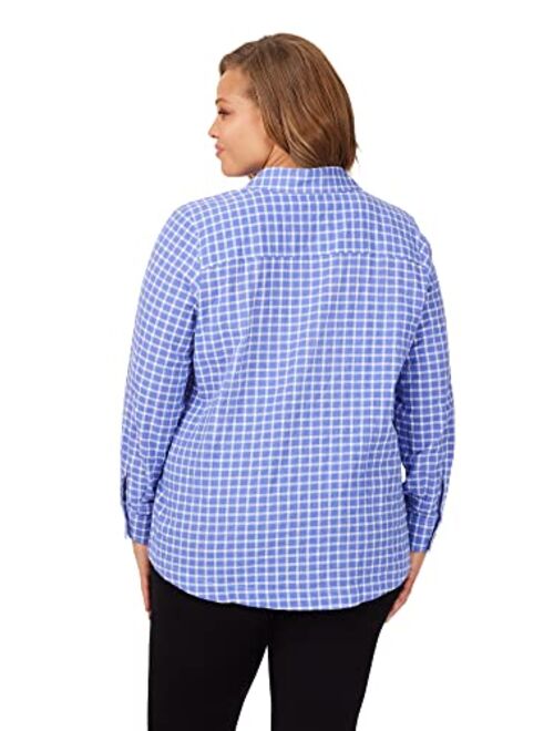 Foxcroft Women's Cassie Long Sleeve Warm Plaid Blouse