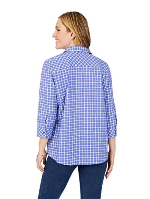 Foxcroft Women's Cassie Long Sleeve Warm Plaid Blouse