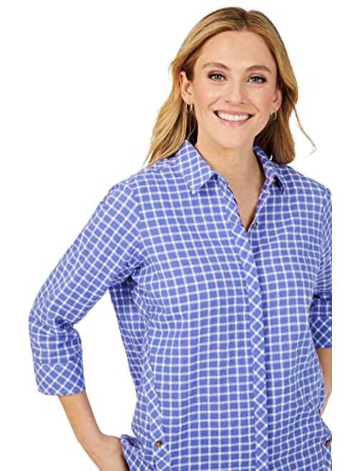 Foxcroft Women's Cassie Long Sleeve Warm Plaid Blouse