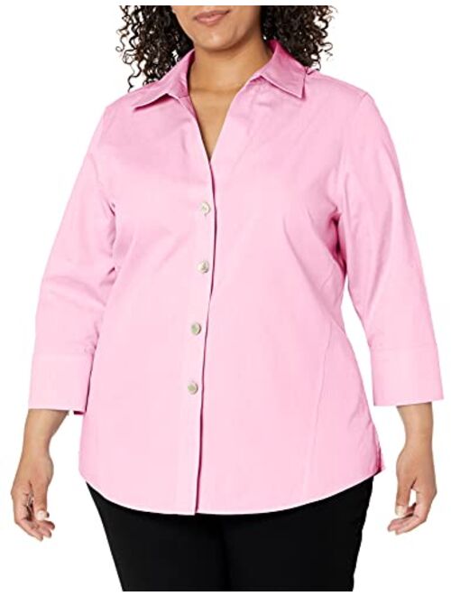 Foxcroft Women's Plus-Size Non-Iron Three-Quarter Sleeve Shirt