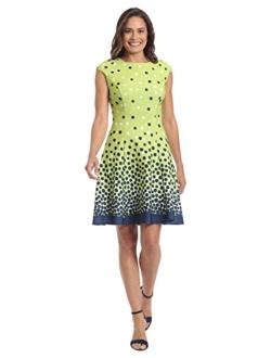 Women's Ombre Dots Fit and Flare Dress