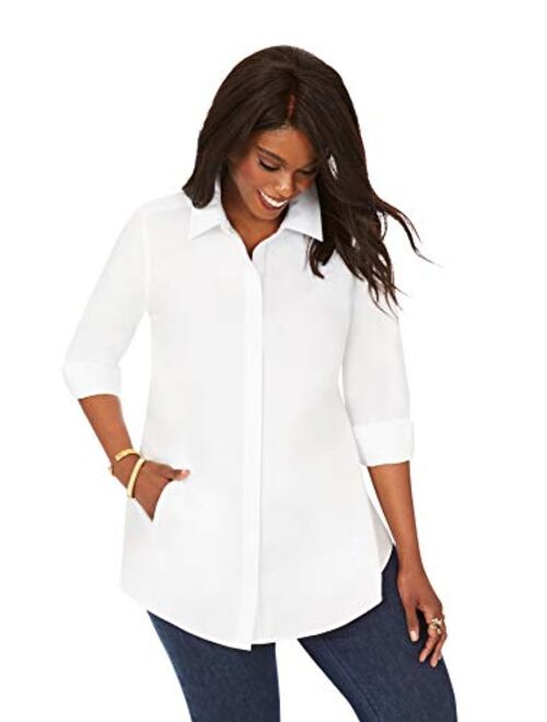 Foxcroft Women's Size Cici Plus Non-Iron Pinpoint Tunic