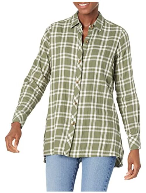 Foxcroft Women's Santino Long Sleeve Pucker Plaid Blouse