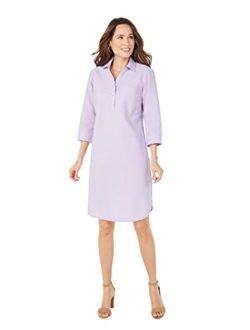 Women's Delaney 3/4 Sleeve Textured Gingham Dress