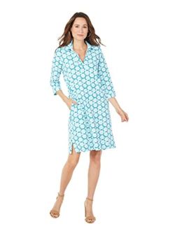 Women's Angel 3/4 Sleeve Coastal Geo Dress