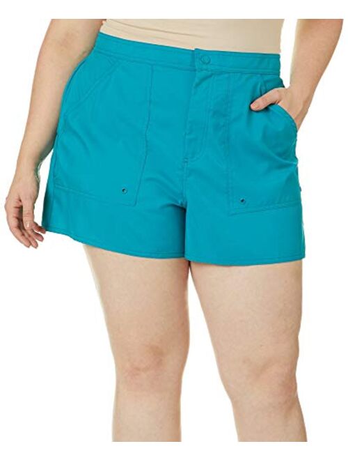 Maxine Of Hollywood Women's Plus-Size 3" Woven Swim Boardshorts