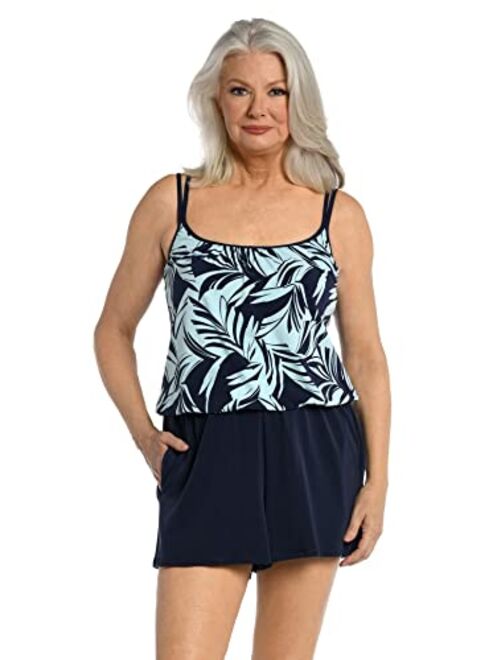 Maxine Of Hollywood Romper One Piece Swimsuit