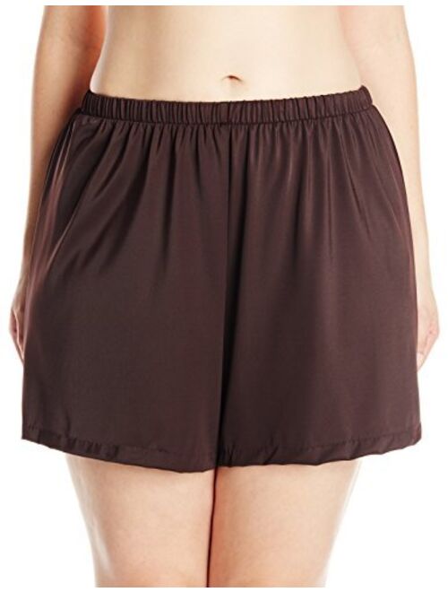 Maxine Of Hollywood Women's Plus-Size 2'' Loose Fit Mid Rise Swim Shorts