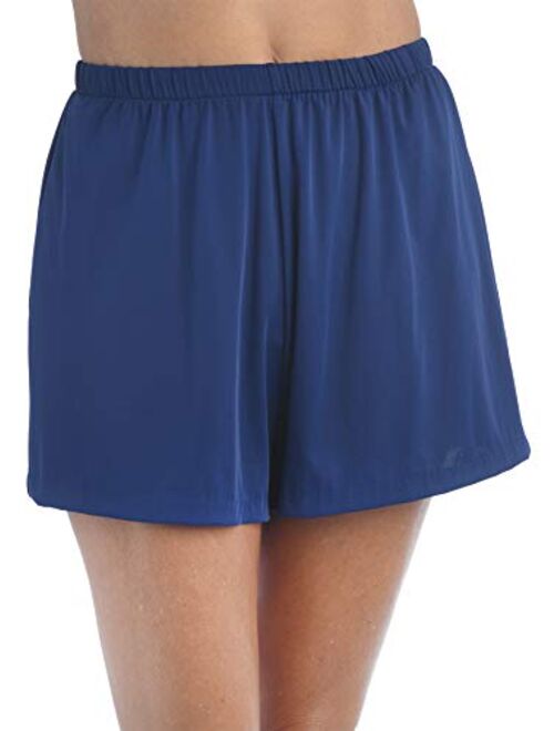 Maxine Of Hollywood Women's Plus-Size 2'' Loose Fit Mid Rise Swim Shorts