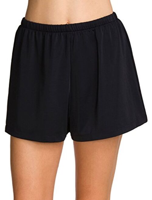 Maxine Of Hollywood Women's Plus-Size 2'' Loose Fit Mid Rise Swim Shorts