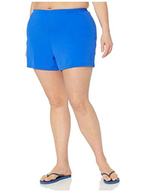 Maxine Of Hollywood Women's Plus-Size 2'' Loose Fit Mid Rise Swim Shorts