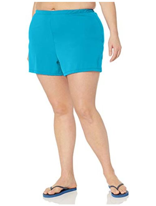 Maxine Of Hollywood Women's Plus-Size 2'' Loose Fit Mid Rise Swim Shorts