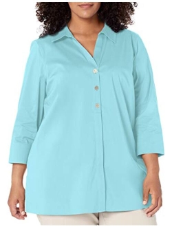 Women's Plus Size Pamela Non-Iron Stretch 3/4 SLV. Tunic