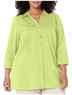 Women's Plus Size Pamela Non-Iron Stretch 3/4 SLV. Tunic