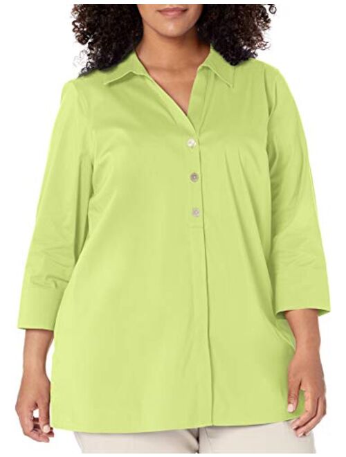 Foxcroft Women's Plus Size Pamela Non-Iron Stretch 3/4 SLV. Tunic