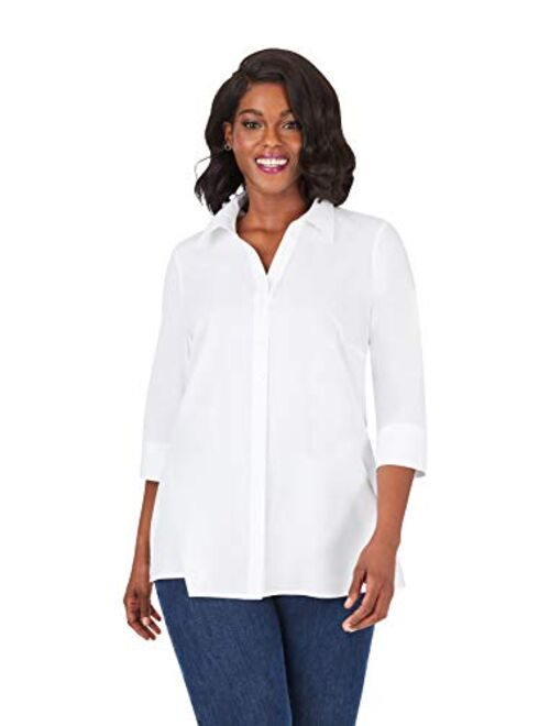 Foxcroft Women's Plus Size Pamela Non-Iron Stretch 3/4 SLV. Tunic