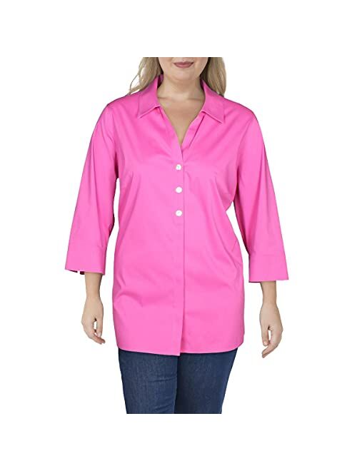 Foxcroft Women's Plus Size Pamela Non-Iron Stretch 3/4 SLV. Tunic