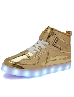 Sufuinu Kids Light Up Shoes with USB Charging Flashing LED Sneakers High Top Luminous Dancing Shoe for Boys and Girls Child Unisex