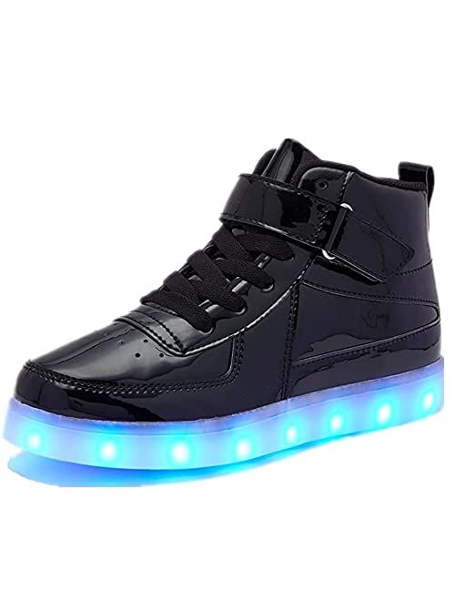 Sufuinu Kids Light Up Shoes with USB Charging Flashing LED Sneakers High Top Luminous Dancing Shoe for Boys and Girls Child Unisex