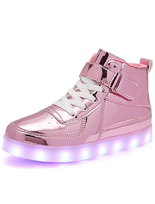 Sufuinu Kids Light Up Shoes with USB Charging Flashing LED Sneakers High Top Luminous Dancing Shoe for Boys and Girls Child Unisex