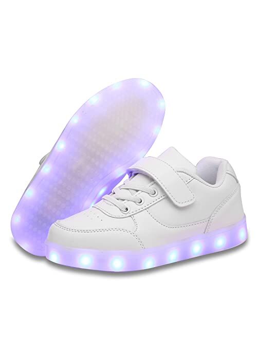 YuanRoad LED Light up Shoes Kids Low LED Sneakers USB Rechargeable Glowing Luminous for Boys Girls Toddler Child