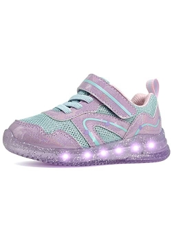 AMZZPIK Light Up Shoes for Boys Girls Toddler LED Flashing Sneakers Breathable Sport Walking Shoes for Kids