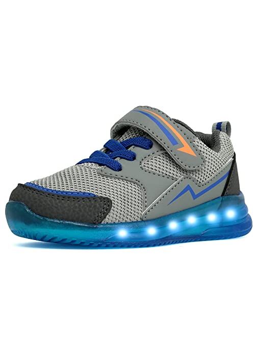 AMZZPIK Light Up Shoes for Boys Girls Toddler LED Flashing Sneakers Breathable Sport Walking Shoes for Kids