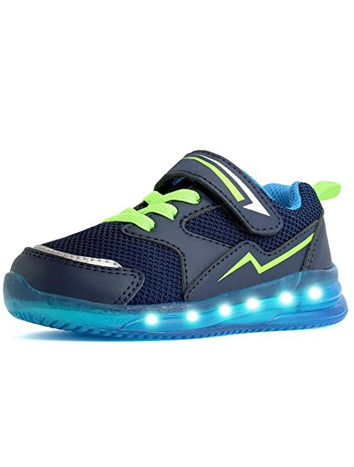 AMZZPIK Light Up Shoes for Boys Girls Toddler LED Flashing Sneakers Breathable Sport Walking Shoes for Kids