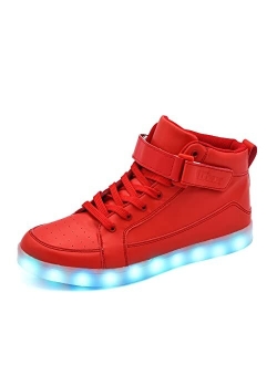 IGxx LED Light Up Shoes for Kids High Top Sneakers Lights Shoes for Boys Gilrs USB Charging Flashing Luminous Trainers for Festivals, Thanksgiving, Christmas, New Year, P