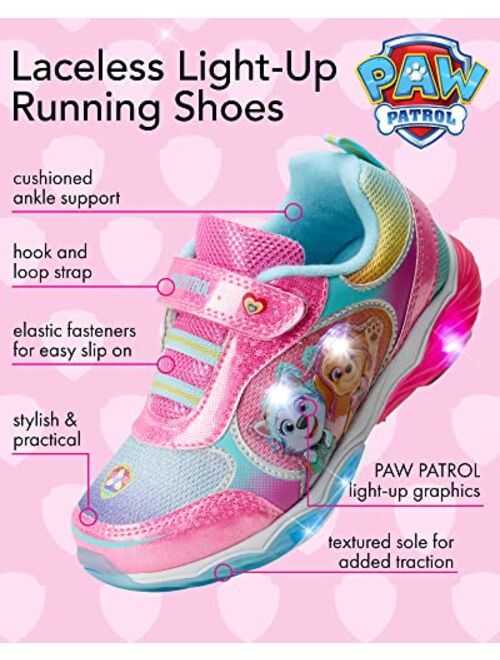 Nickelodeon Girls' Paw Patrol Sneakers - Laceless LED Light Up Shoes (Toddler/Little Kid)