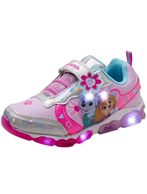 Nickelodeon Girls' Paw Patrol Sneakers - Laceless LED Light Up Shoes (Toddler/Little Kid)