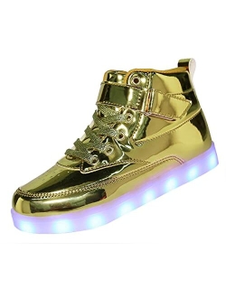 Voovix Kids LED Light up Shoes USB Charging Flashing High-top Sneakers for Boys and Girls Child Unisex