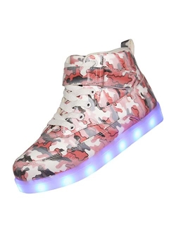 Voovix Kids LED Light up Shoes USB Charging Flashing High-top Sneakers for Boys and Girls Child Unisex