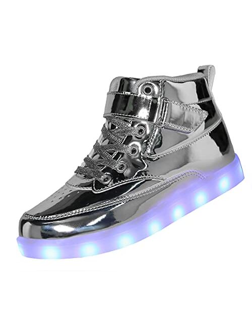 Voovix Kids LED Light up Shoes USB Charging Flashing High-top Sneakers for Boys and Girls Child Unisex