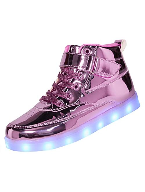 Voovix Kids LED Light up Shoes USB Charging Flashing High-top Sneakers for Boys and Girls Child Unisex