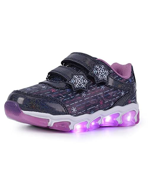 SPR&JOY Toddler Boys Girls Light Up Shoes, Lightweight Breathable Anti-Slip, Led Flashing Sport Sneakers for Toddler/Little Kids