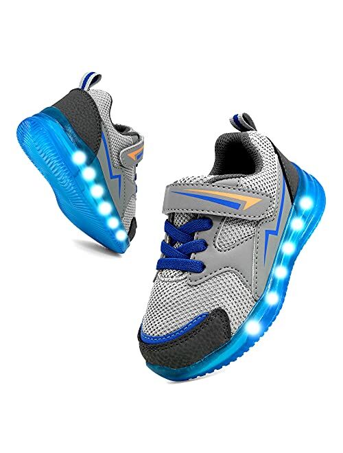 SKYWHEEL Light Up Shoes for Toddler Boys Girls Led Sneakers Little Kids Breathable Flashing Tennis Shoes