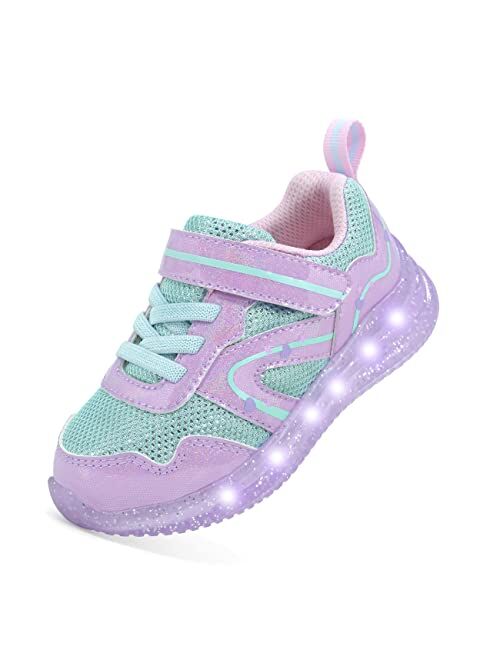 SKYWHEEL Light Up Shoes for Toddler Boys Girls Led Sneakers Little Kids Breathable Flashing Tennis Shoes