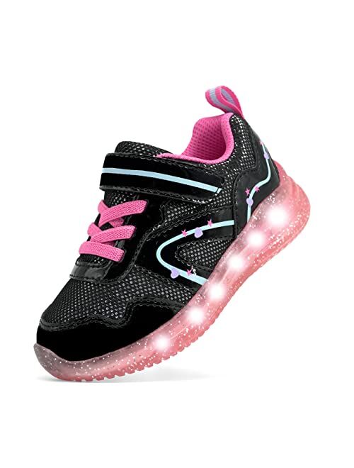 SKYWHEEL Light Up Shoes for Toddler Boys Girls Led Sneakers Little Kids Breathable Flashing Tennis Shoes