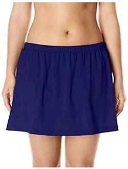 Women's Plus Size Mid Rise Skirted Bikini Swimsuit Bottom