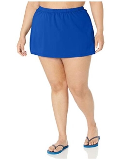 Women's Plus Size Mid Rise Skirted Bikini Swimsuit Bottom