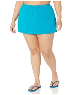 Women's Plus Size Mid Rise Skirted Bikini Swimsuit Bottom